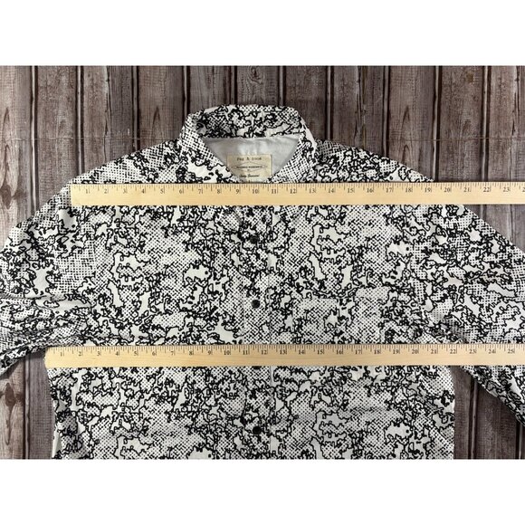 Rag & Bone Graphic print tailored workwear shirt size XL color white black NWT - Picture 5 of 7